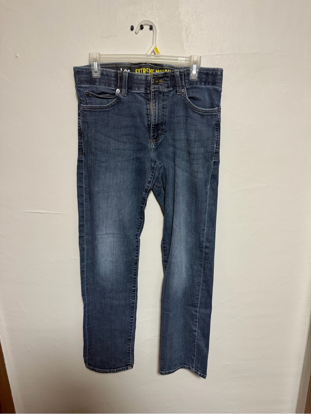 Lee Light Blue Straight Jeans with Orange Stitching
